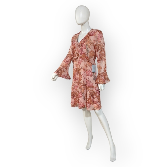 Julia Jordan Long Sleeve Pink Multi Tiered Dress, 4 - Picture 5 of 13